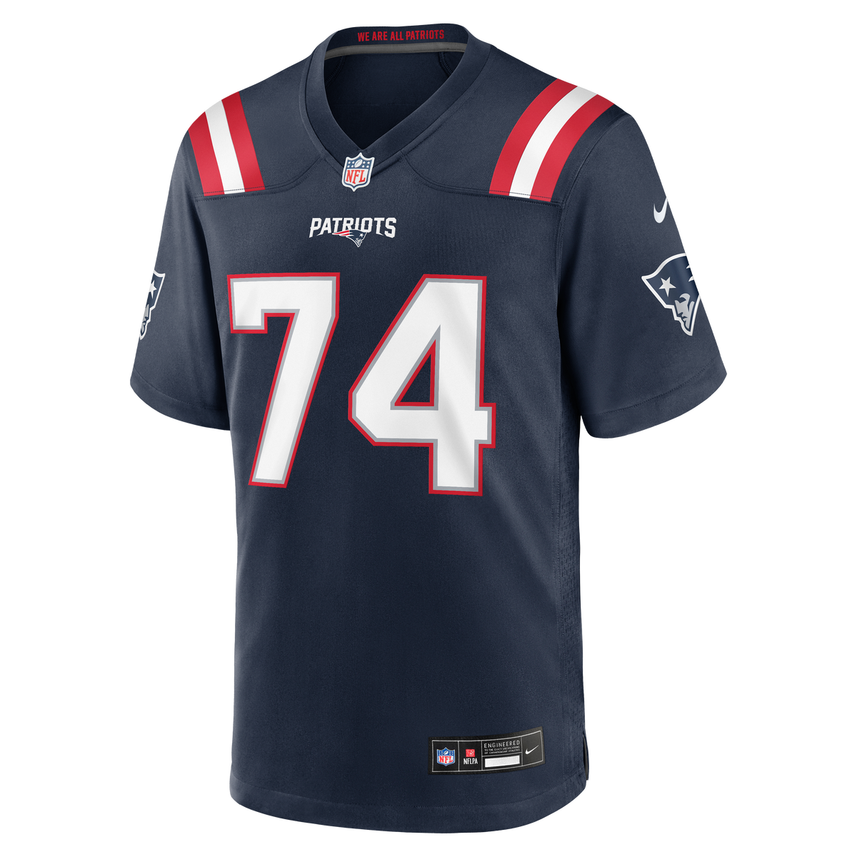 Men's New England Patriots Caleb Lomu Navy Team Jersey