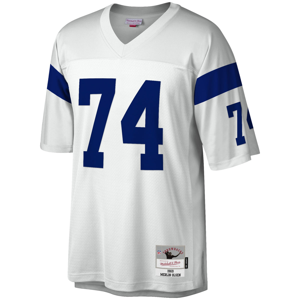 Men's Los Angeles Rams Merlin Olsen White Legacy Replica Jersey