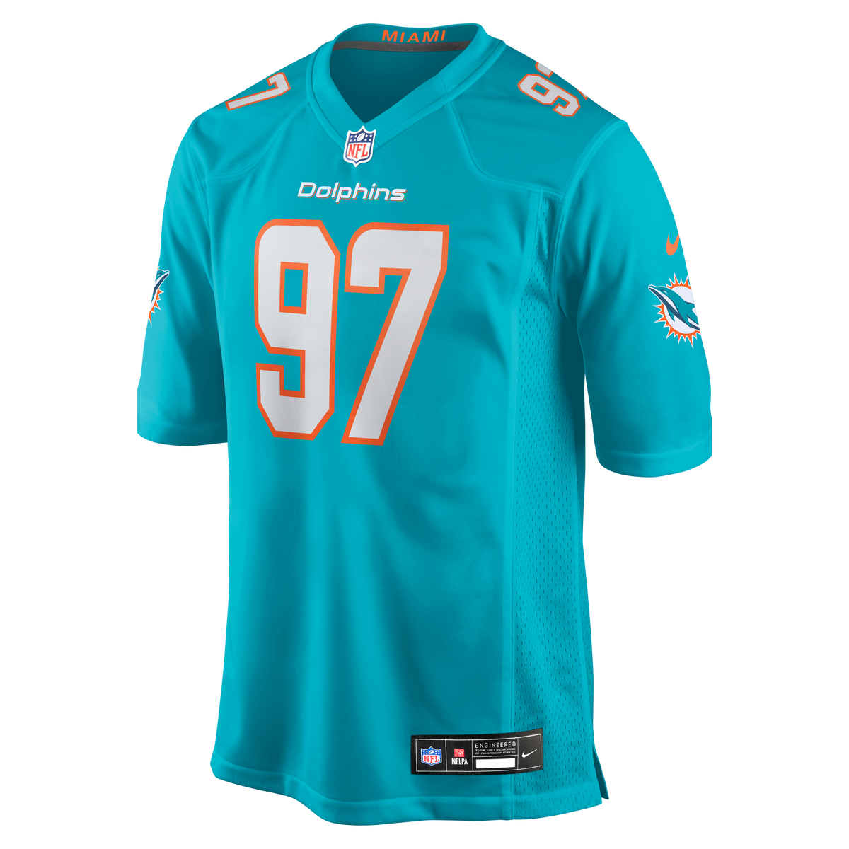 Men's Miami Dolphins Rashard Lawrence Aqua Team Jersey