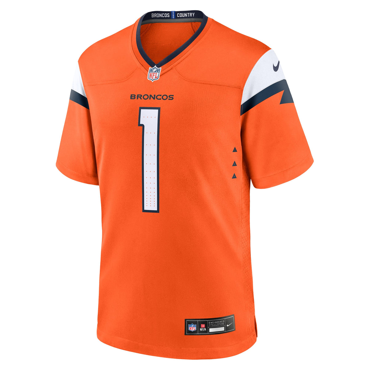 Men's Denver Broncos Number 1 Groom Orange Jersey