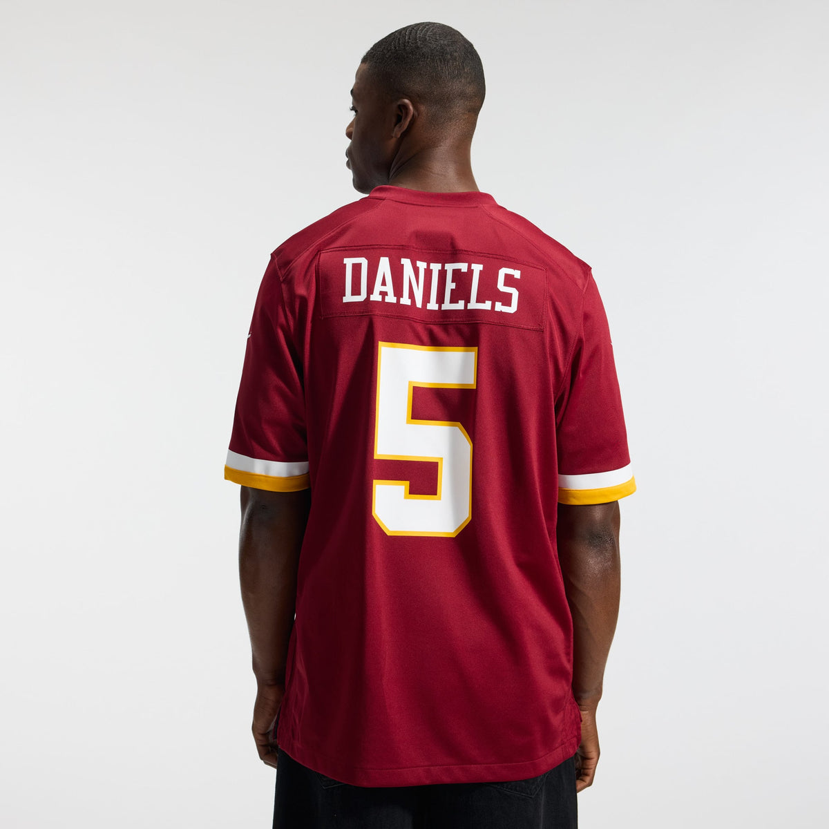 Men's Washington Commanders Jayden Daniels White Game Super Bowl Era Jersey