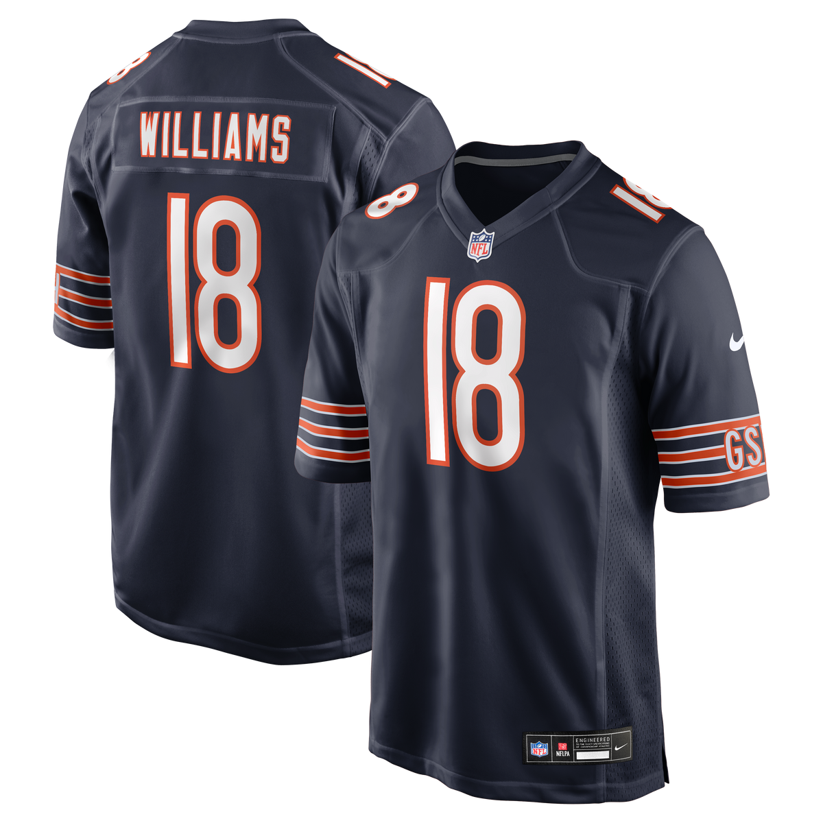 Men's Chicago Bears Caleb Williams White First Round Pick Player Jersey