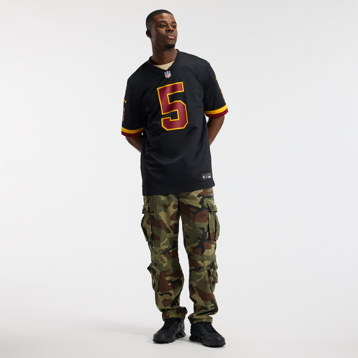 Hail Raiser Men's Washington Commanders Jayden Daniels Black Alternate Jersey
