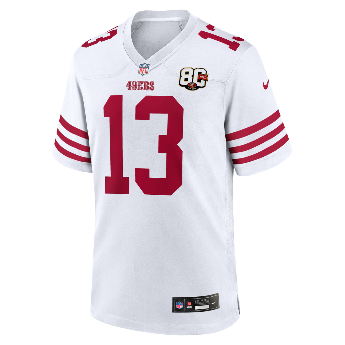 Men's San Francisco 49ers Brock Purdy Scarlet 80th Anniversary Jersey