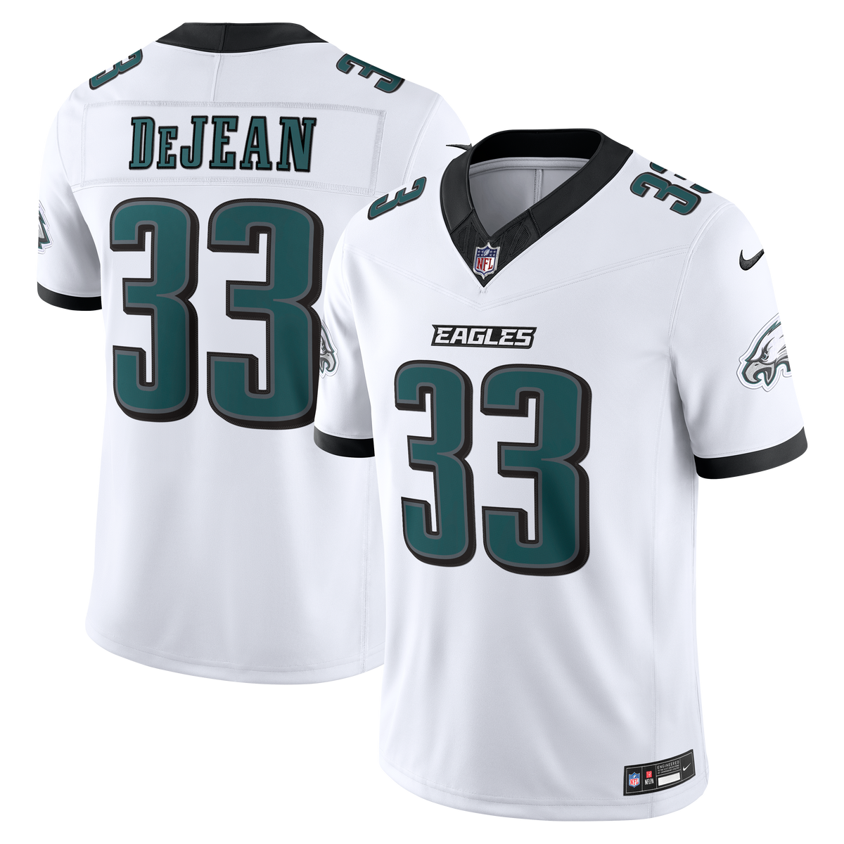 Men's Philadelphia Eagles Cooper DeJean Black Alternate Stitched Jersey