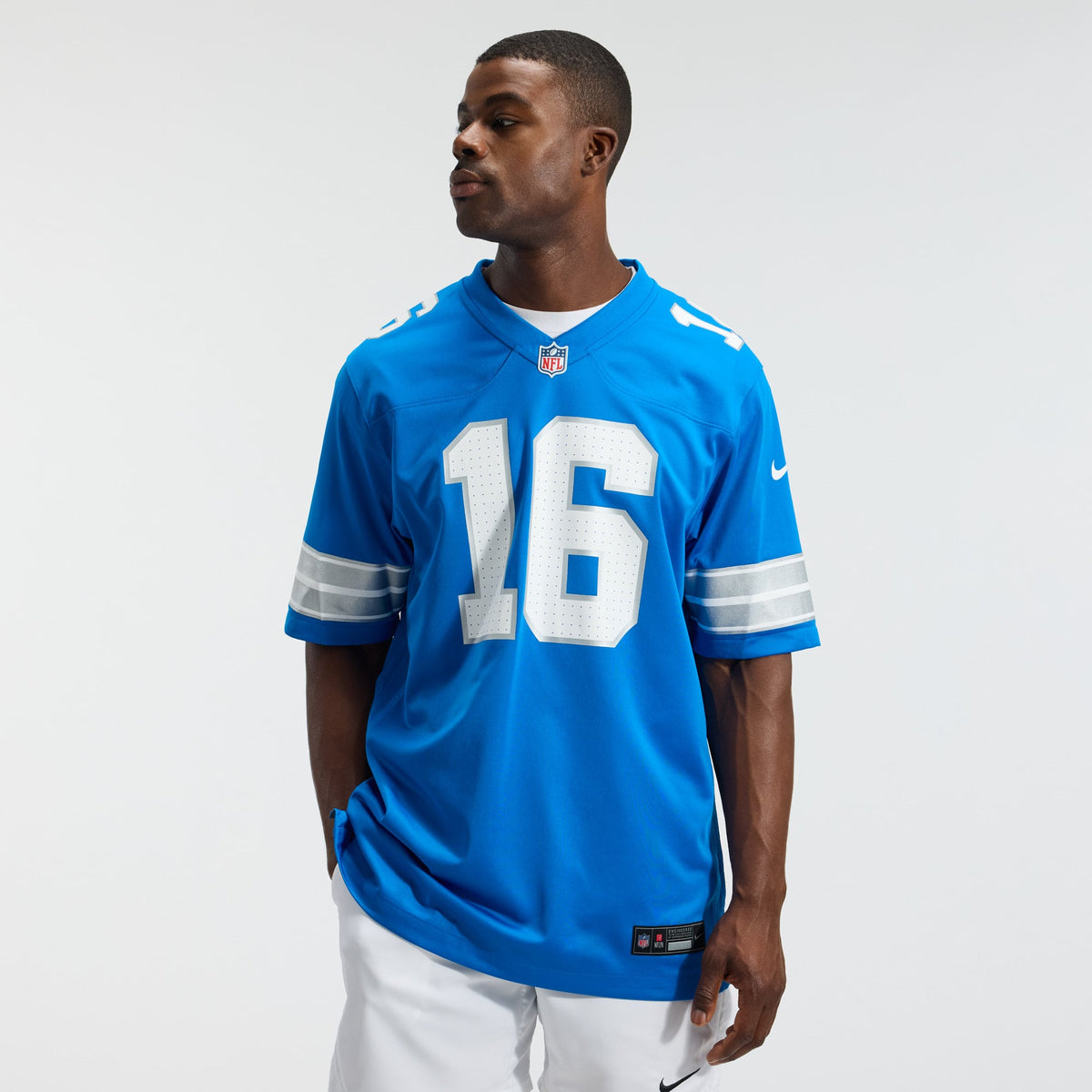 Men's Detroit Lions Jared Goff White Jersey