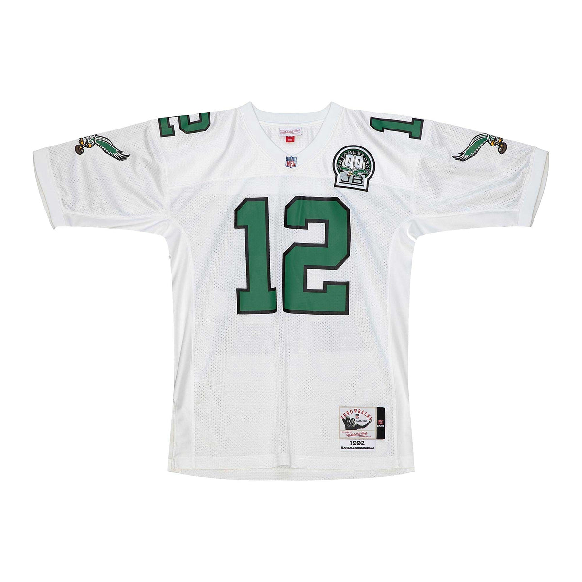 Men's Philadelphia Eagles 1992 Randall Cunningham White Throwback Retired Player Jersey