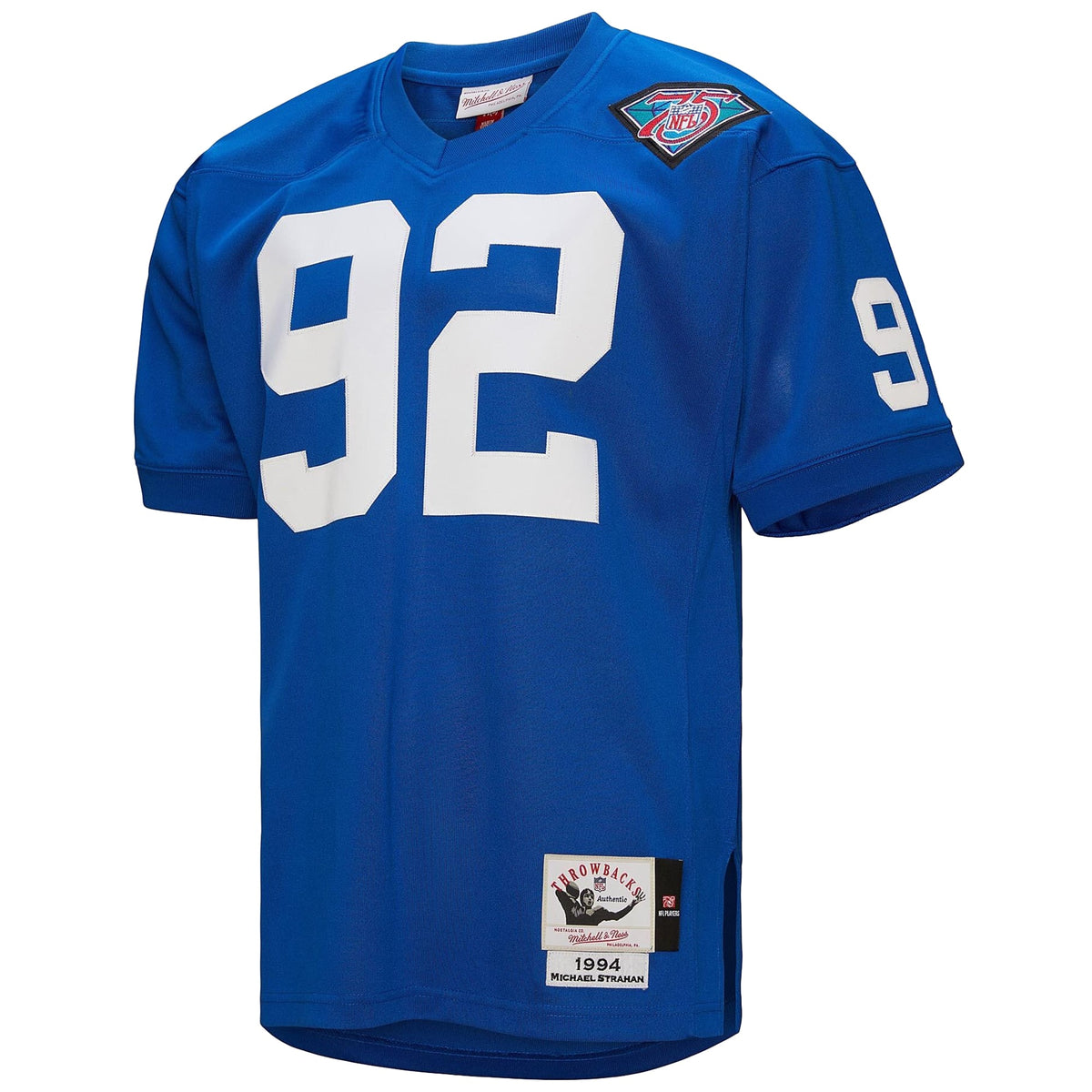 Men's New York Giants 1994 Michael Strahan Royal Throwback Retired Player Jersey