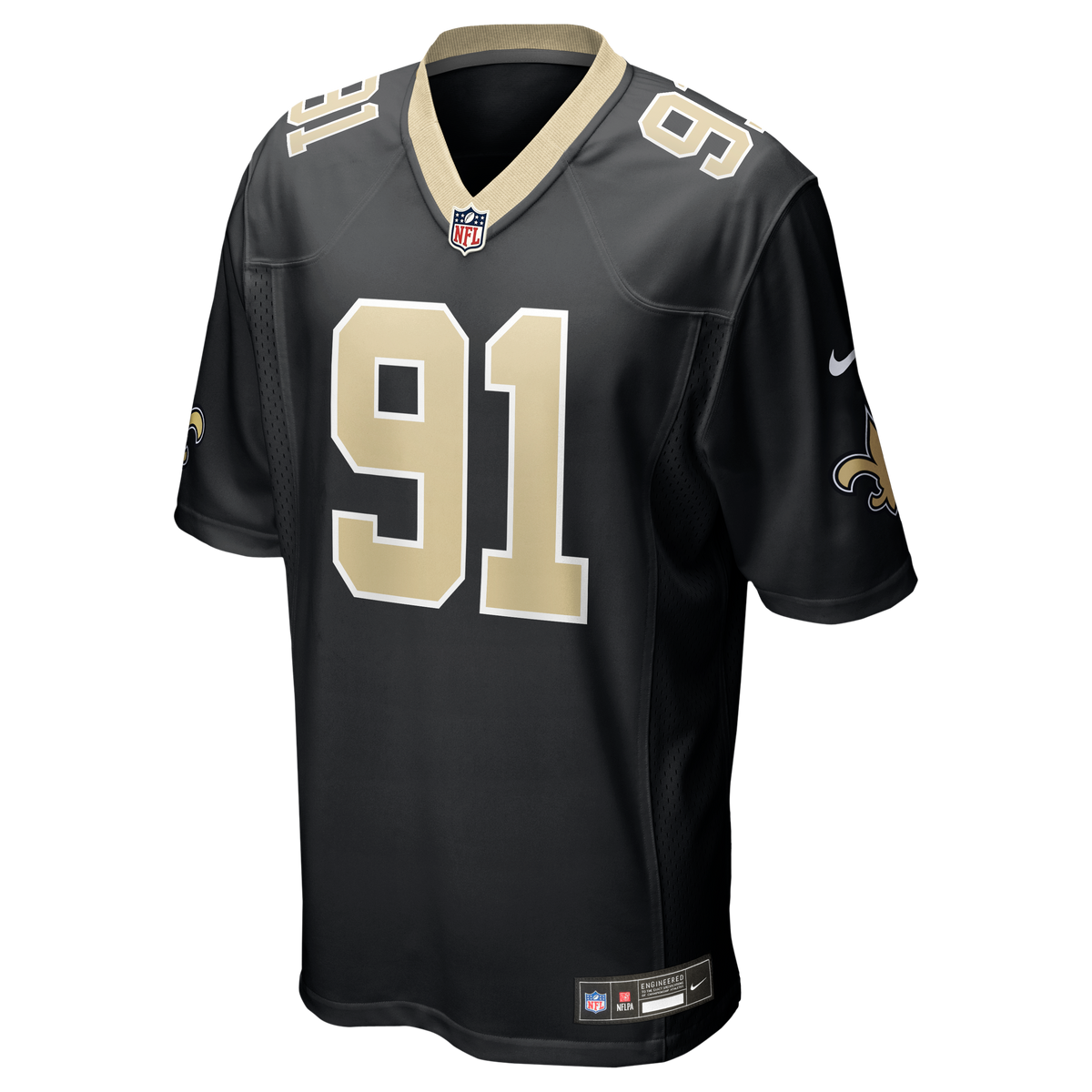 Men's New Orleans Saints Vernon Broughton Black Team Jersey