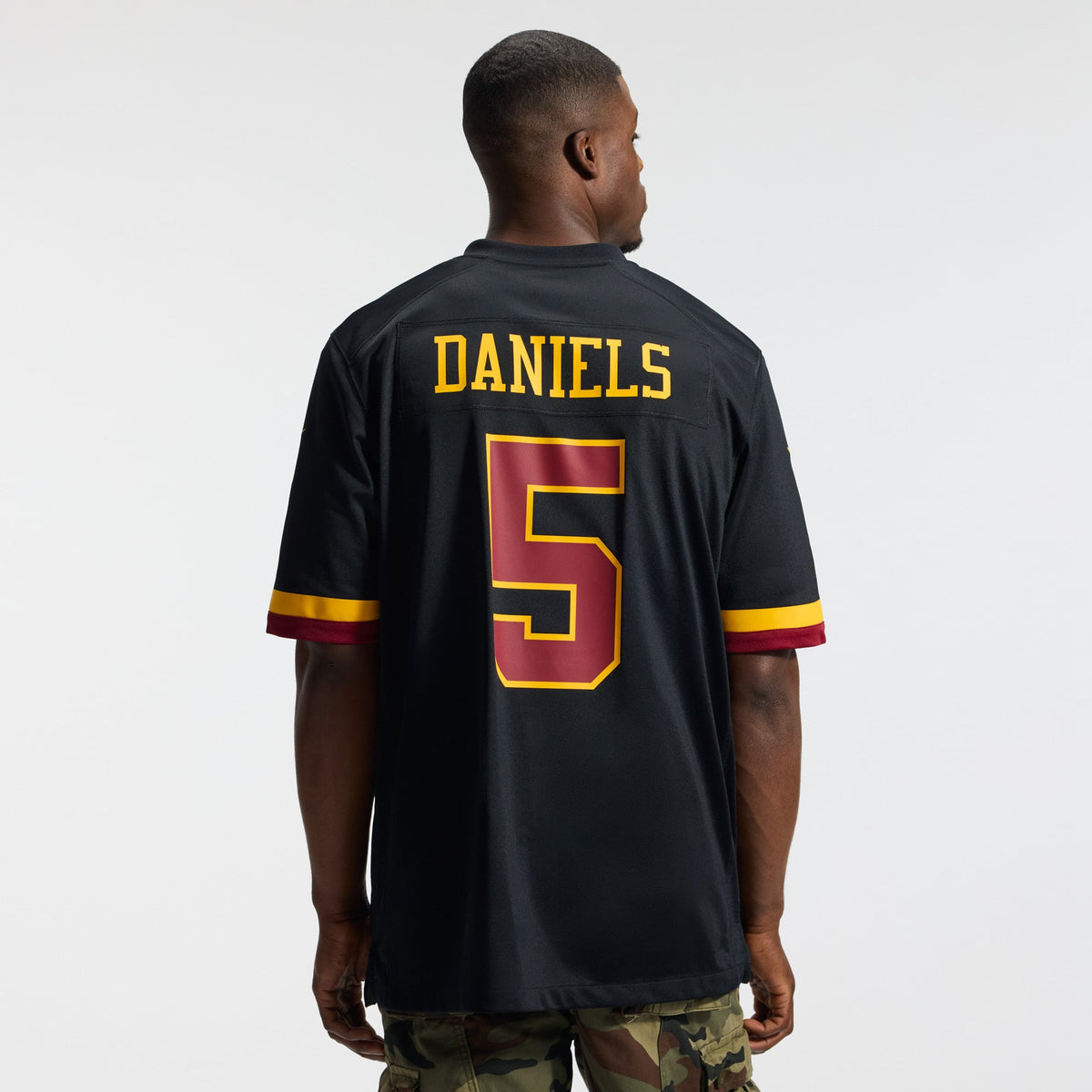 Men's Washington Commanders Jayden Daniels White Game Super Bowl Era Jersey