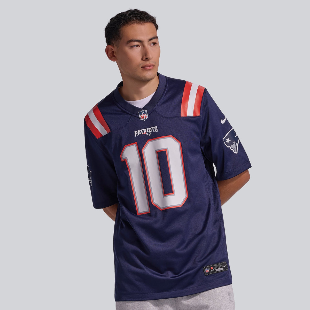 Men's New England Patriots Drake Maye Navy Player Jersey