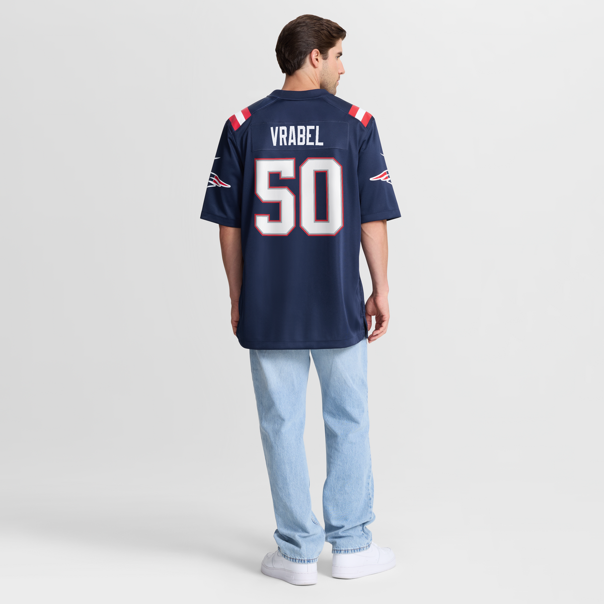 Men's New England Patriots Mike Vrabel Navy Game Retired Player Jersey