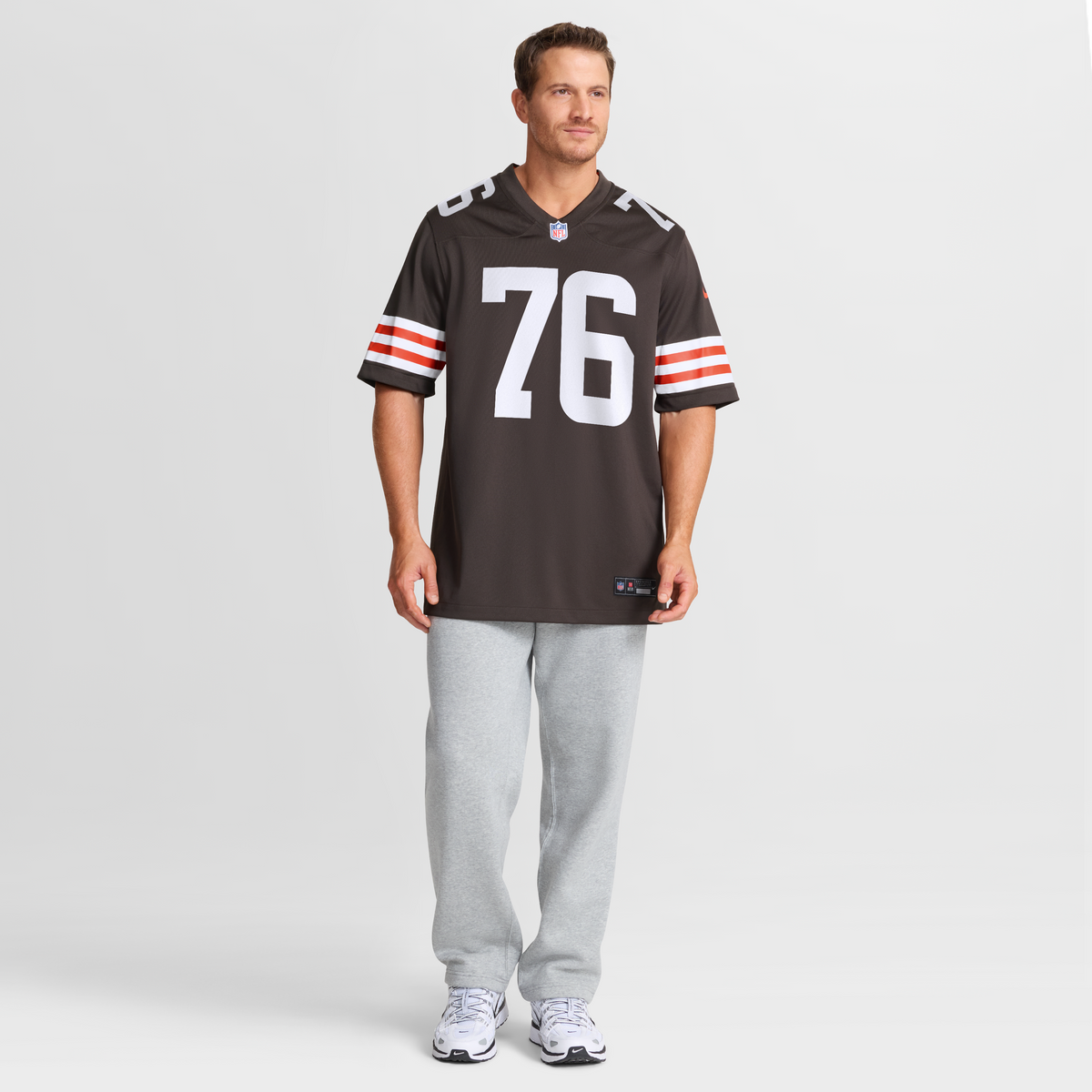 Men's Cleveland Browns Lou Groza Brown Game Retired Player Jersey