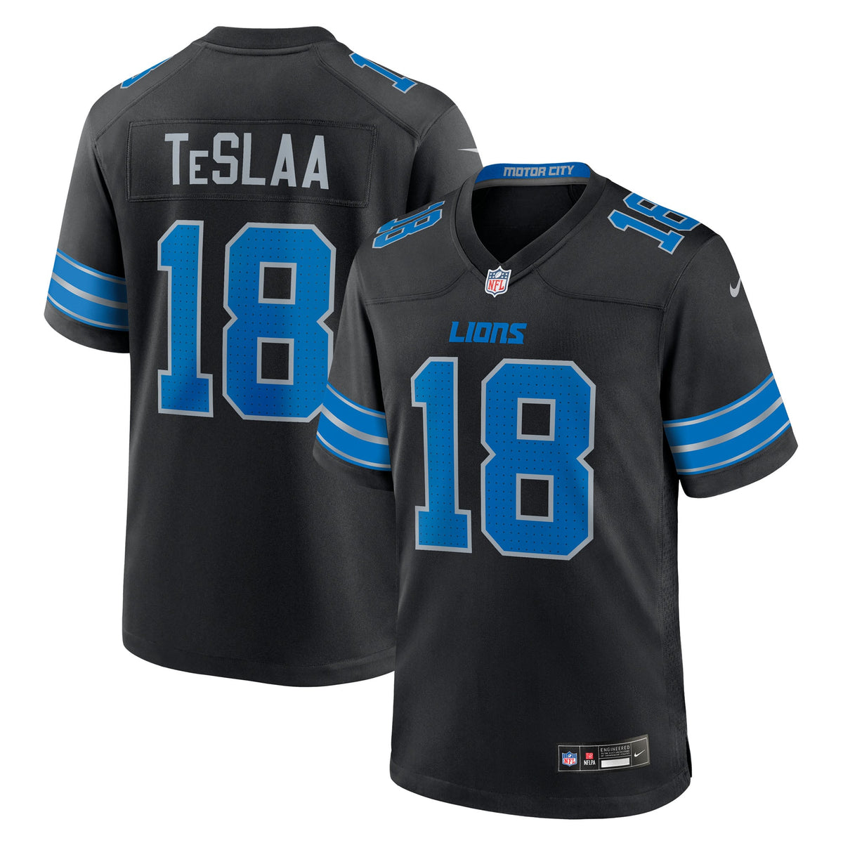 Men's Detroit Lions Isaac TeSlaa Blue Game Player Jersey