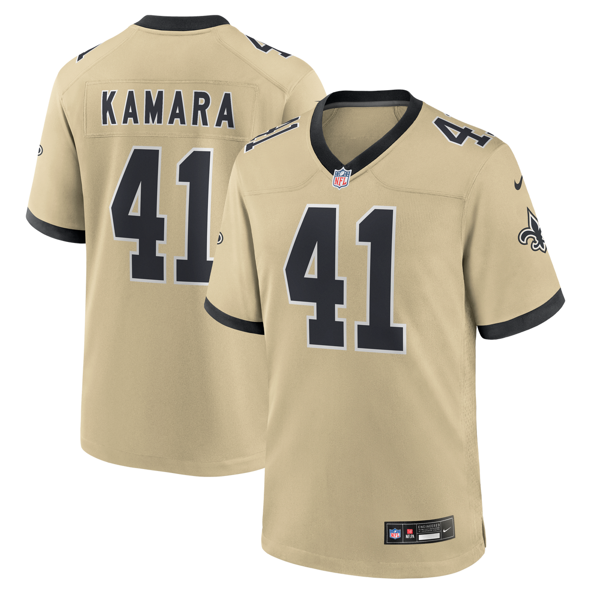 Men's New Orleans Saints Alvin Kamara Black Jersey
