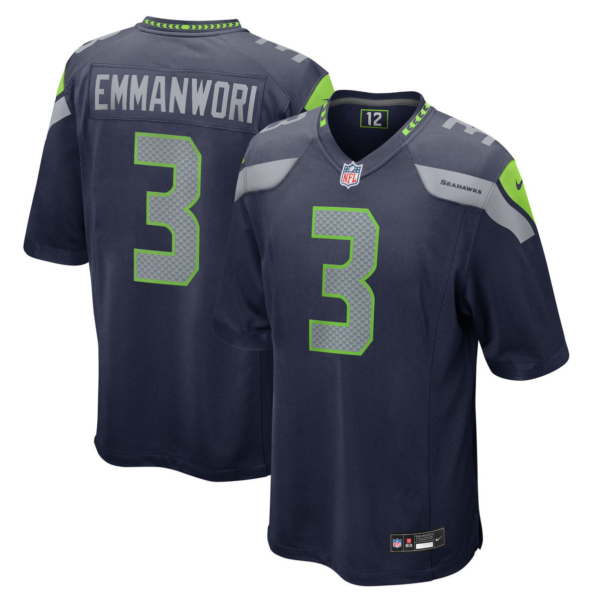 Men's Seattle Seahawks Nick Emmanwori White Jersey