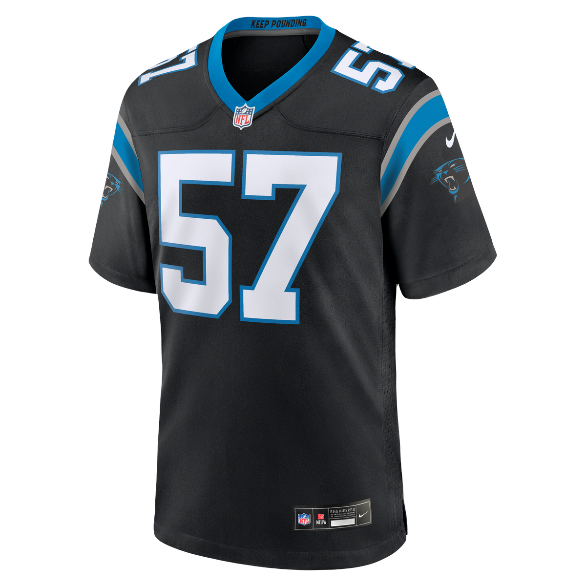 Men's Carolina Panthers Monroe Freeling Black Team Jersey