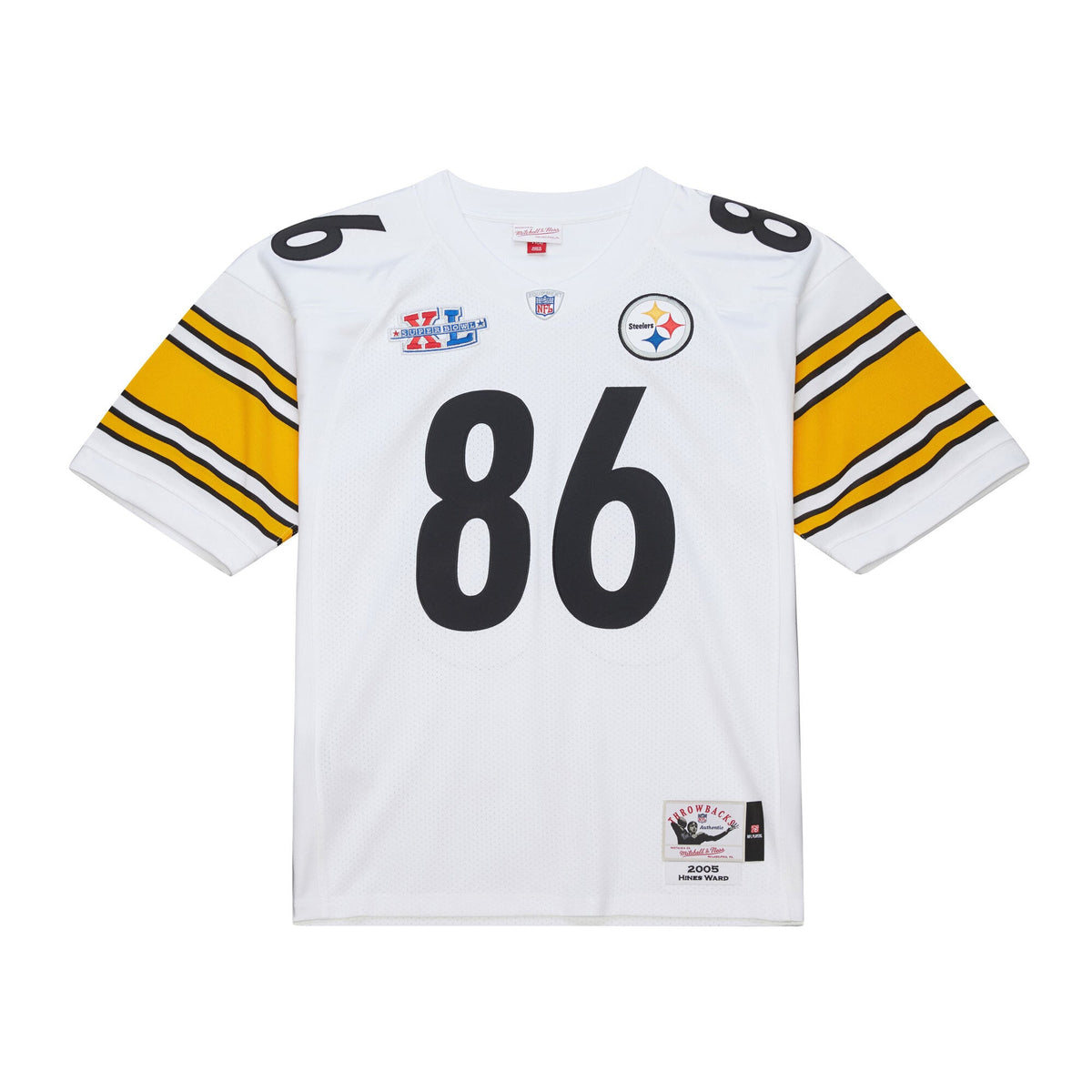 Men's Pittsburgh Steelers Hines Ward White 2005 Throwback Retired Player Jersey