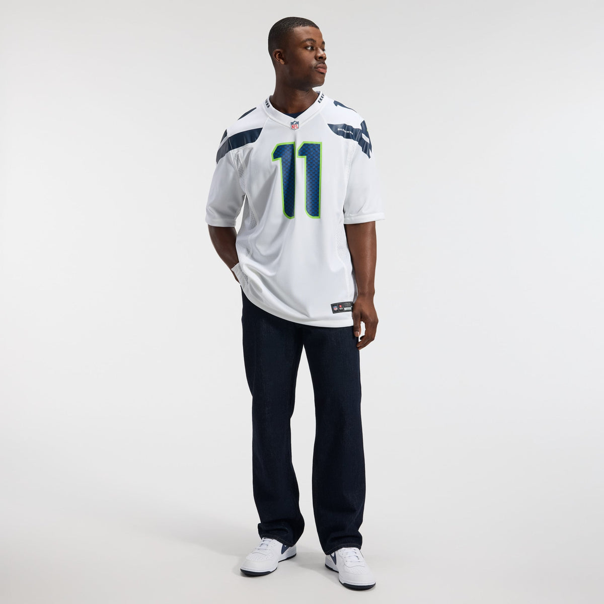 Men's Seattle Seahawks Jaxon Smith Njigba Royal Throwback Player Jersey