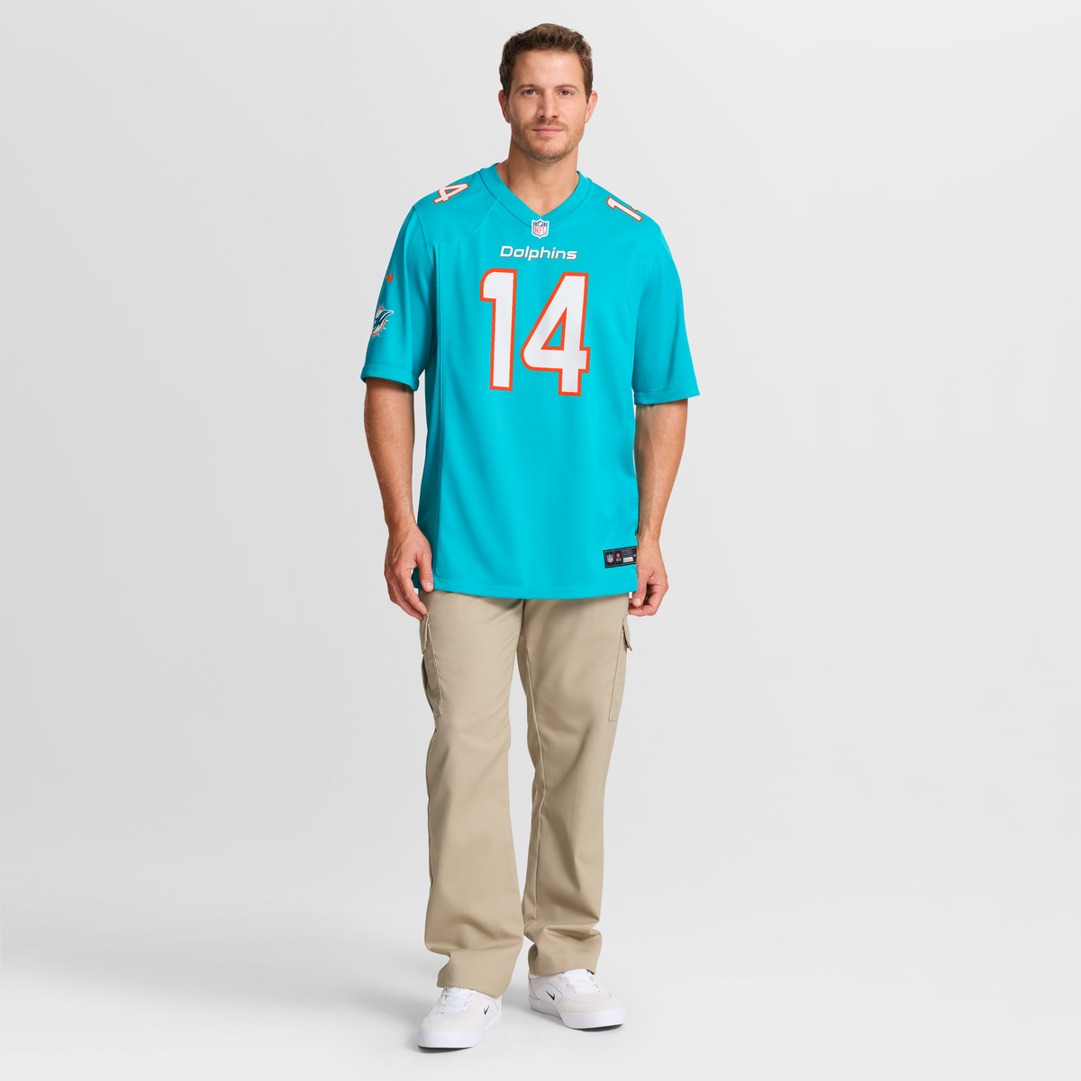 Men's Miami Dolphins Quinn Ewers Aqua Team Jersey