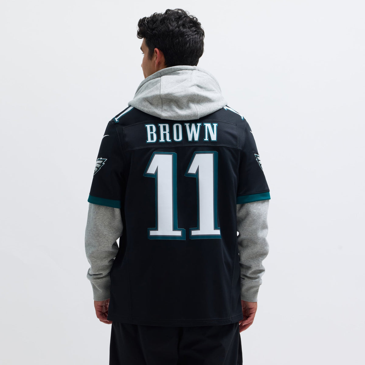 Men's Philadelphia Eagles A J Brown Black Alternate Jersey