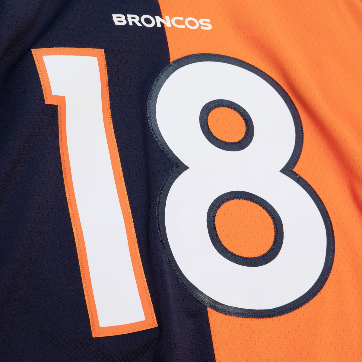 Men's Denver Broncos Peyton Manning Navy Orange 2015 Split Legacy Replica Jersey