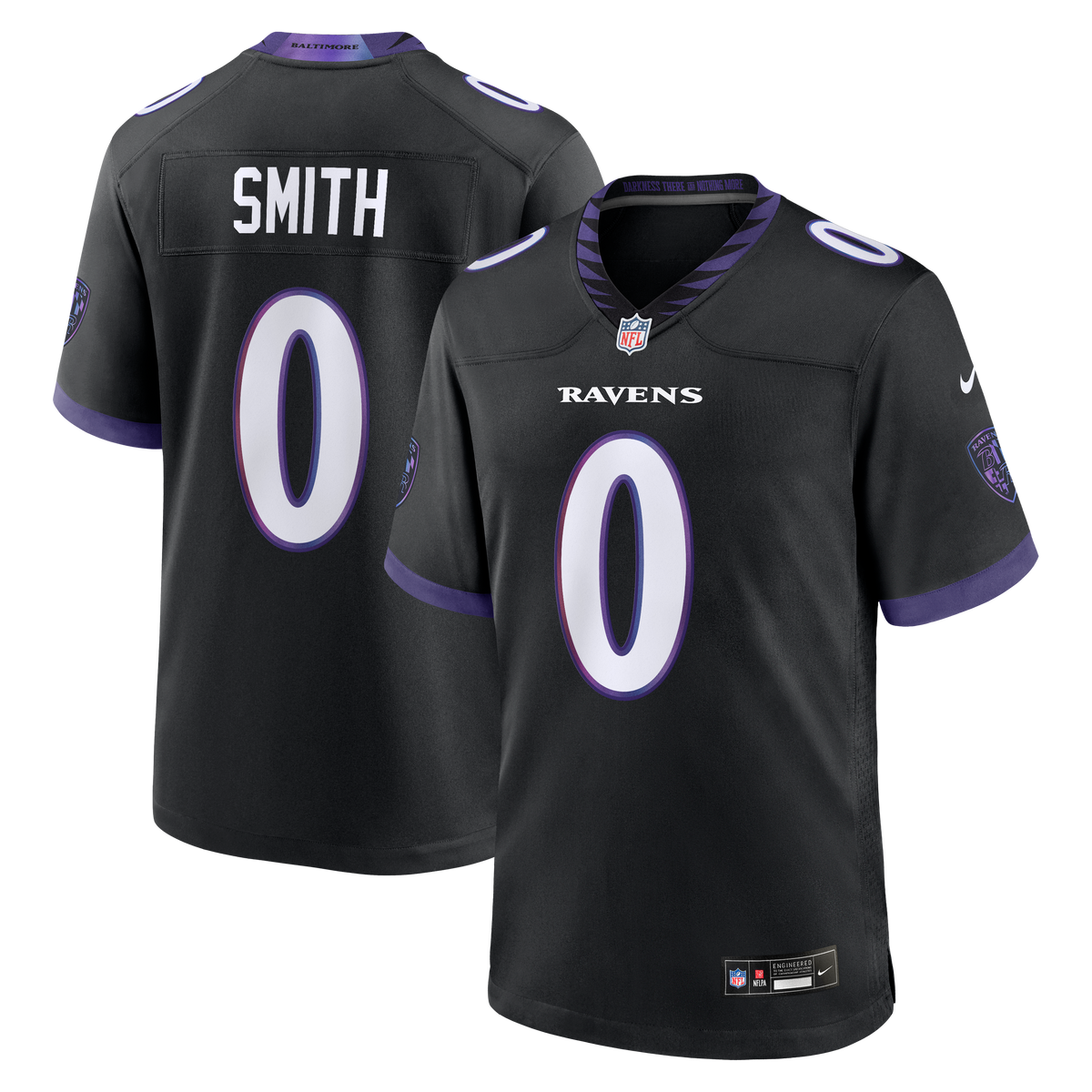 Men's Baltimore Ravens Roquan Smith Black Alternate Jersey