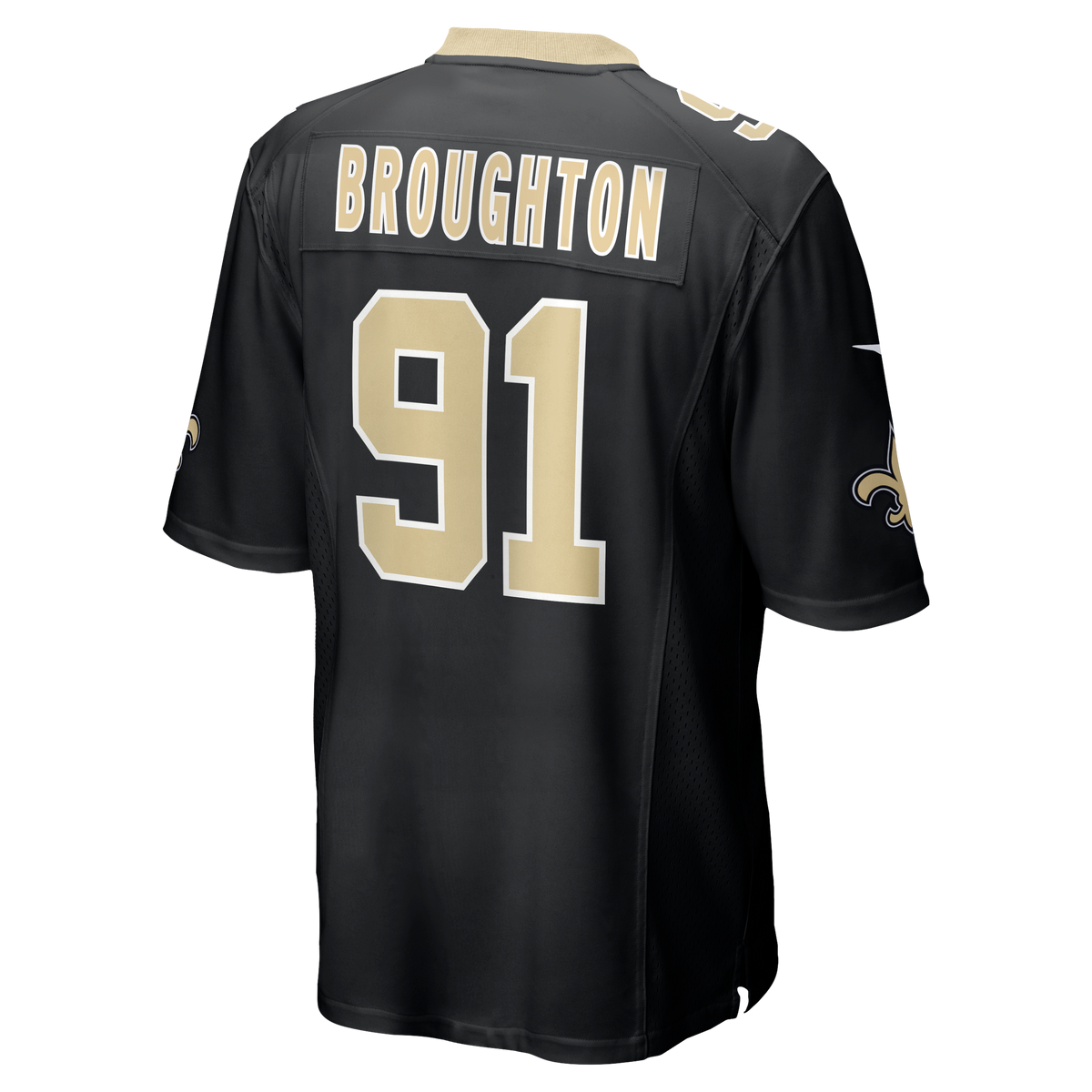 Men's New Orleans Saints Vernon Broughton Black Team Jersey