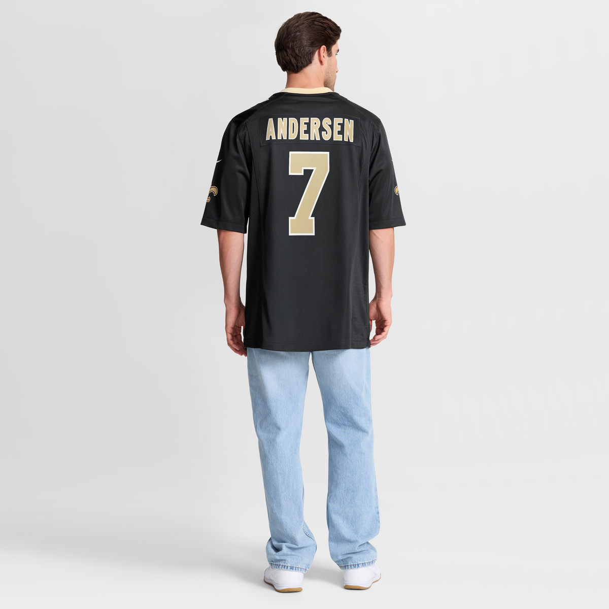 Men's New Orleans Saints Morten Andersen Black Game Retired Player Jersey