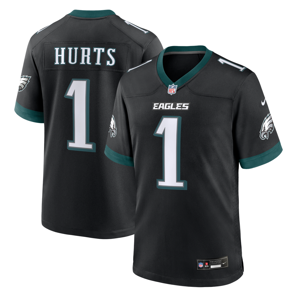 Men's Philadelphia Eagles Jalen Hurts Black Alternate Jersey