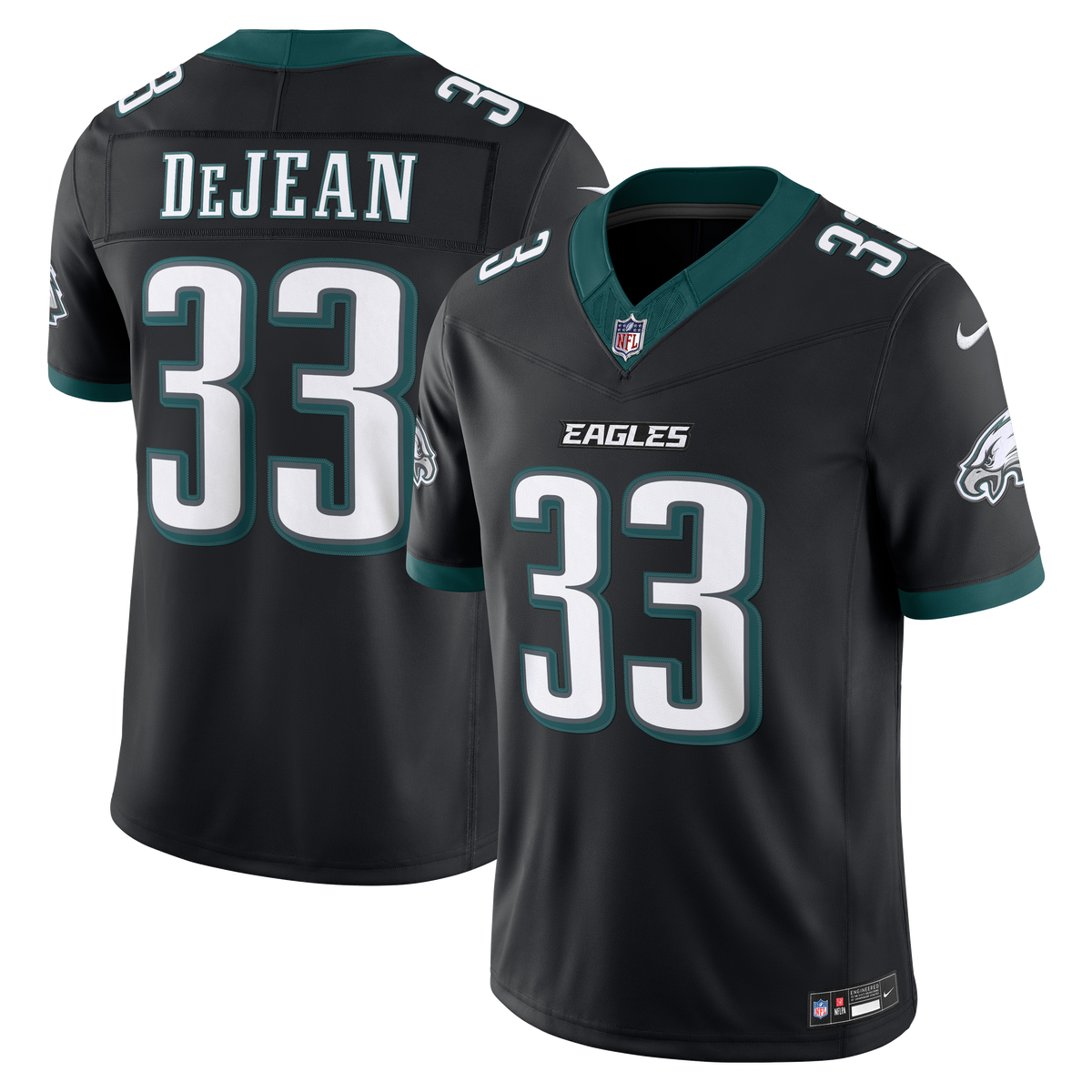 Men's Philadelphia Eagles Cooper DeJean Black Alternate Stitched Jersey