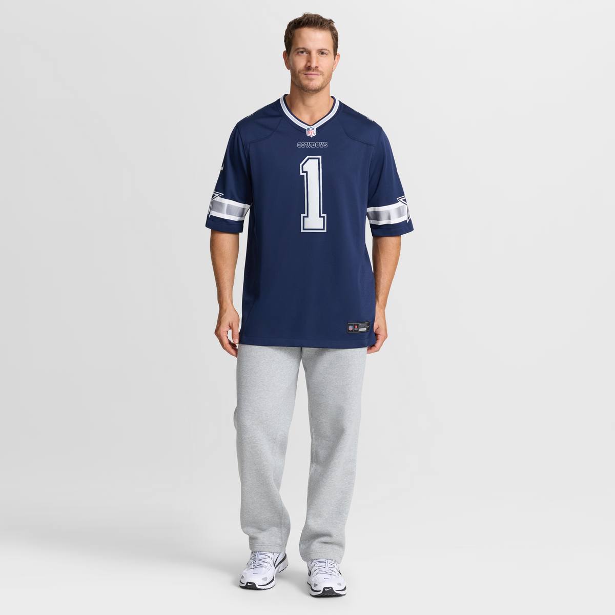 Men's Dallas Cowboys Number 1 Dad Navy Jersey
