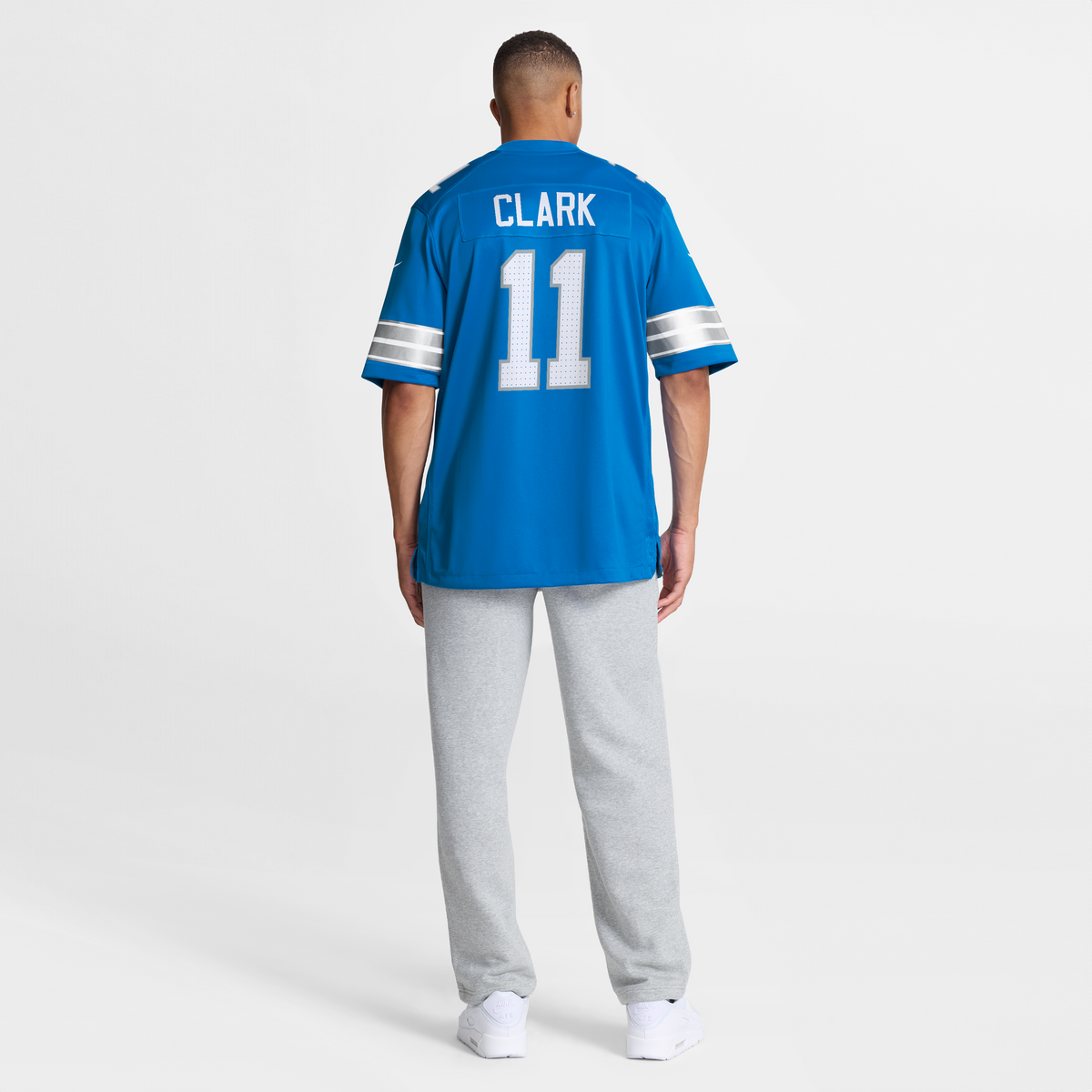 Men's Detroit Lions Damone Clark Blue Team Jersey