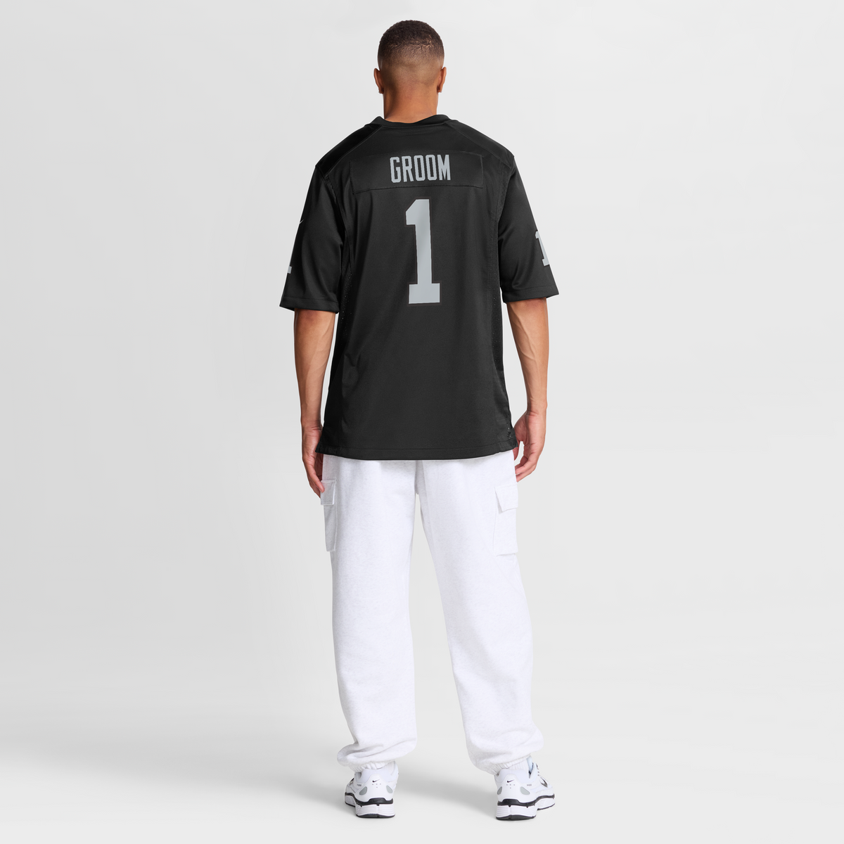 Men's Las Vegas Raiders Number 1 Groom Black Jersey