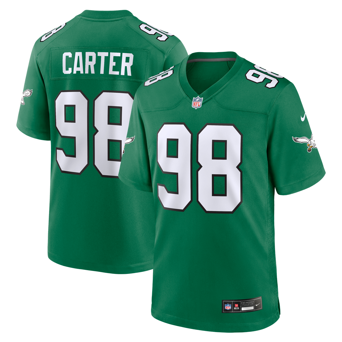 Men's Philadelphia Eagles Jalen Carter Midnight Green Team Jersey