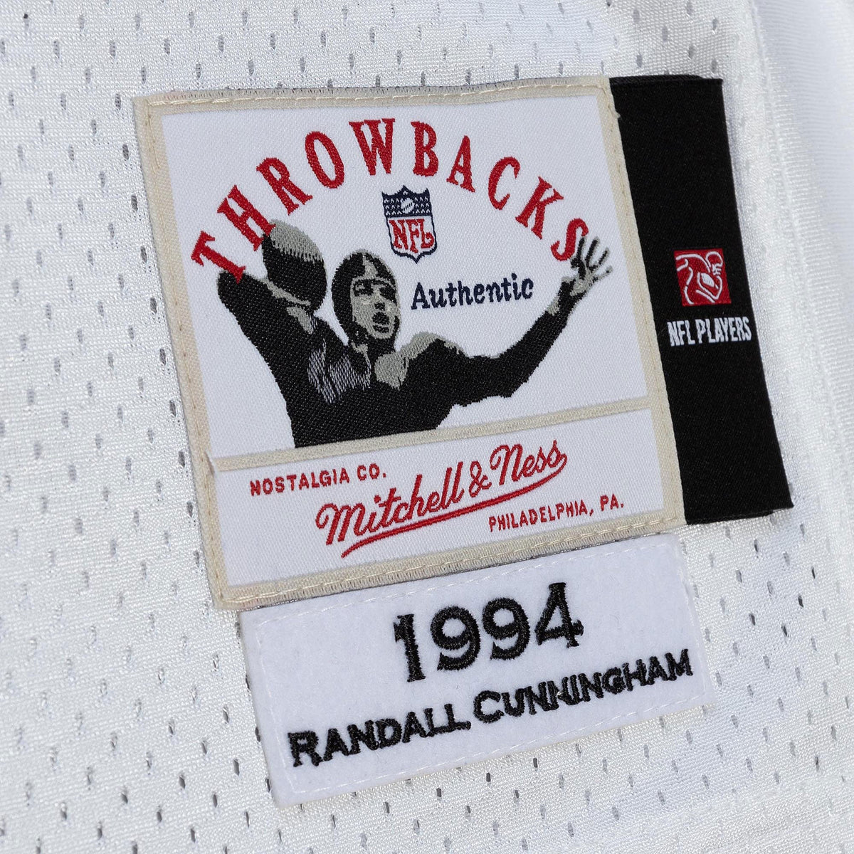 Men's Philadelphia Eagles 1994 Randall Cunningham White Throwback Retired Player Jersey