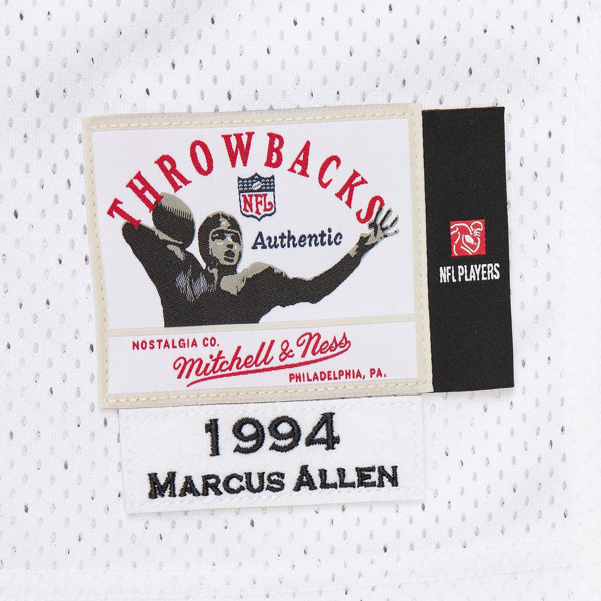 Men's Kansas City Chiefs 1994 Marcus Allen White Throwback Retired Player Jersey