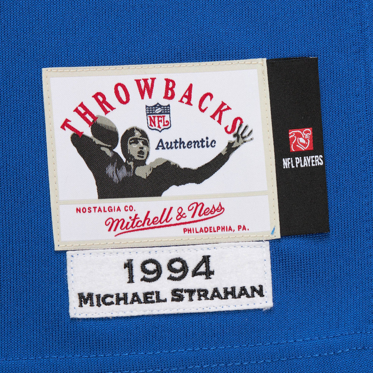 Men's New York Giants 1994 Michael Strahan Royal Throwback Retired Player Jersey