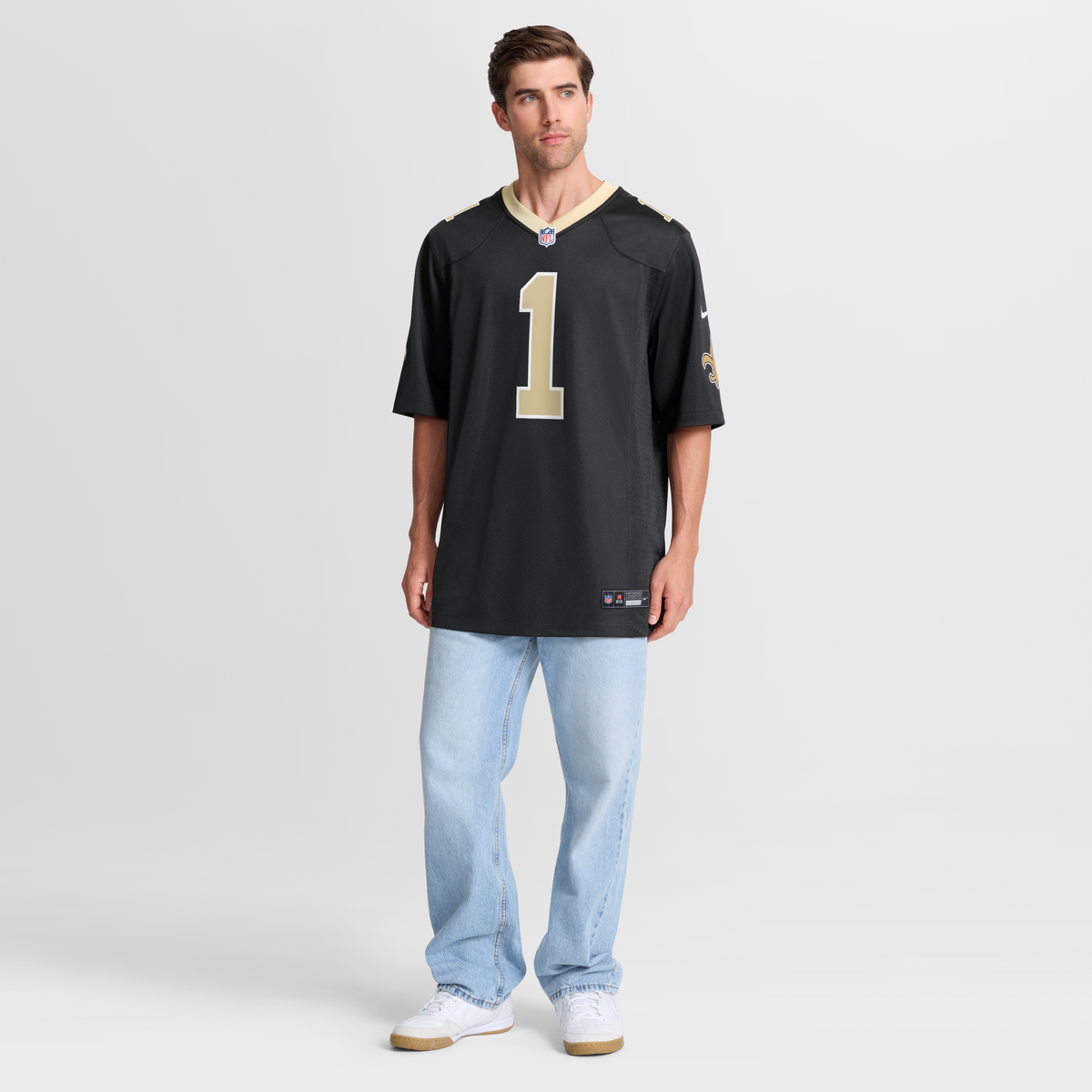 Men's New Orleans Saints Number 1 Dad Black Jersey