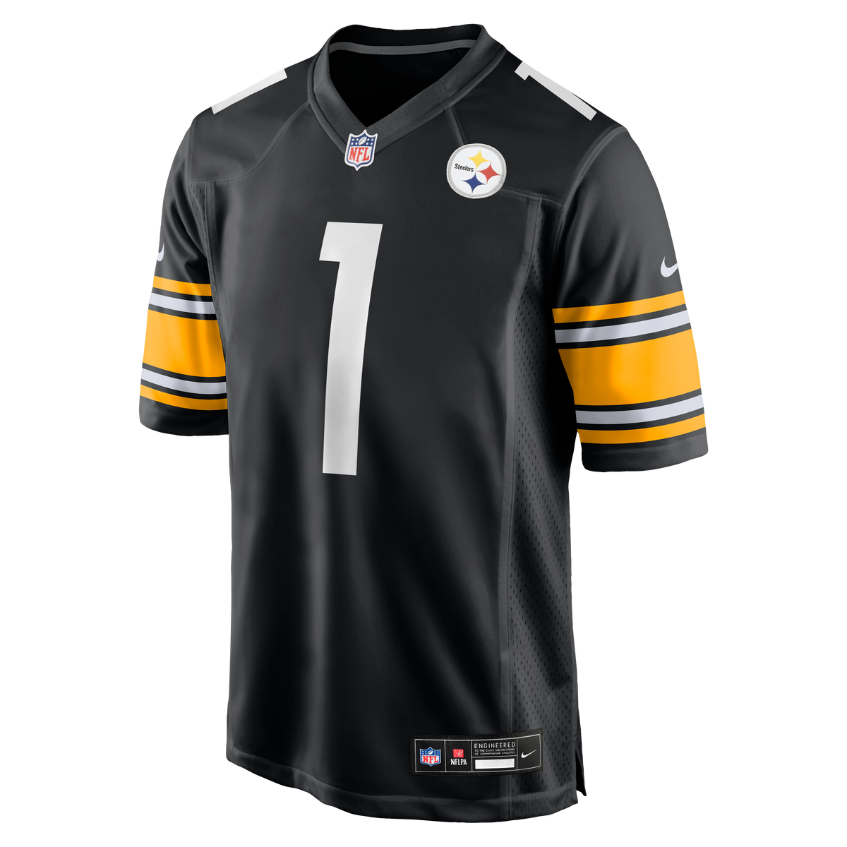 Men's Pittsburgh Steelers Number 1 Dad Black Jersey