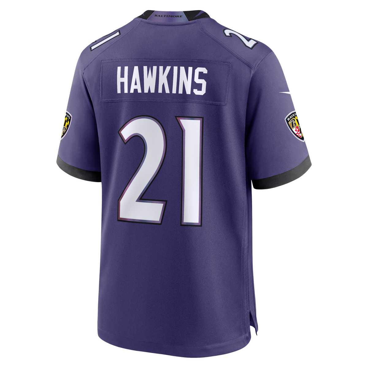 Men's Baltimore Ravens Jaylinn Hawkins Purple Team Jersey