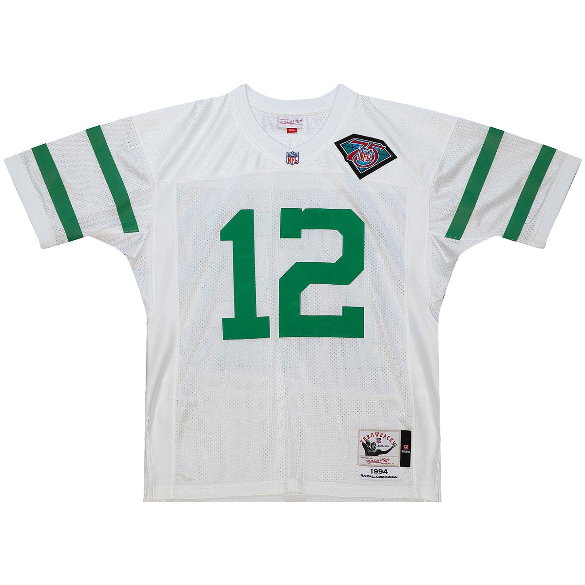 Men's Philadelphia Eagles 1994 Randall Cunningham White Throwback Retired Player Jersey