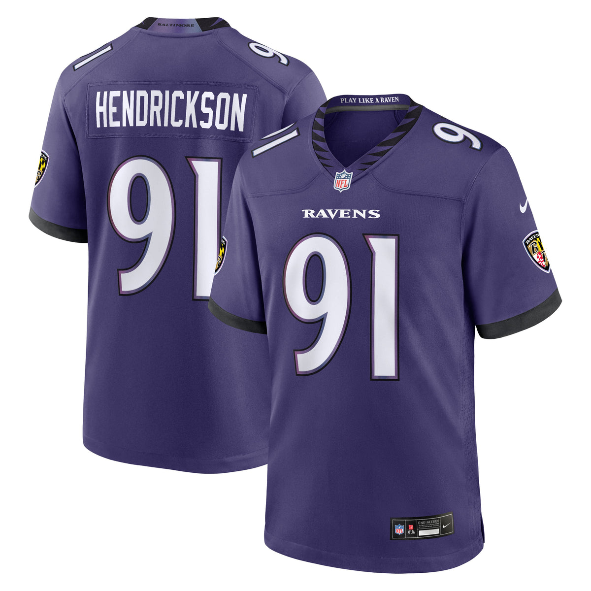 Men's Baltimore Ravens Trey Hendrickson Black Alternate Jersey