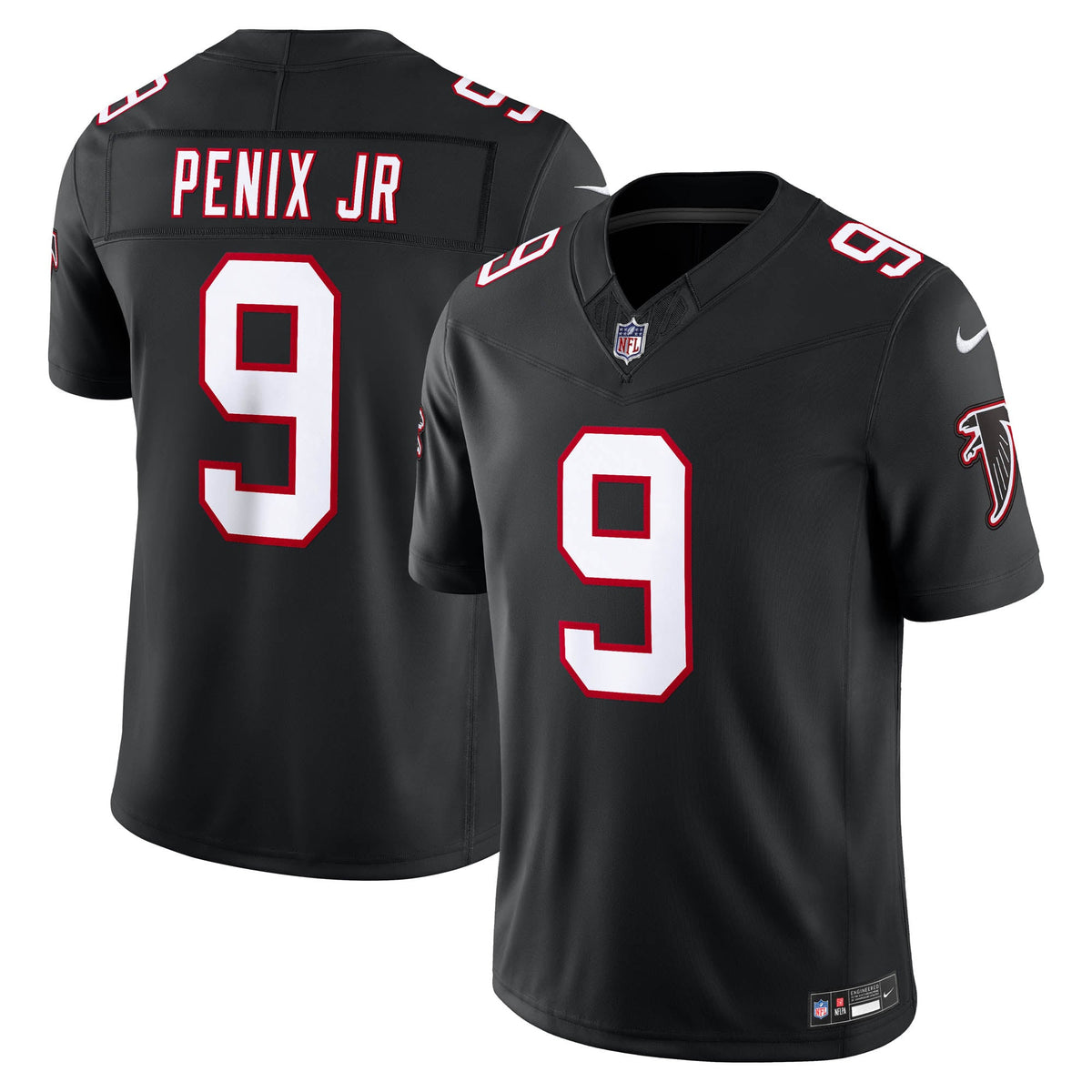 Men's Atlanta Falcons Michael Penix Jr Red Team Stitched Jersey