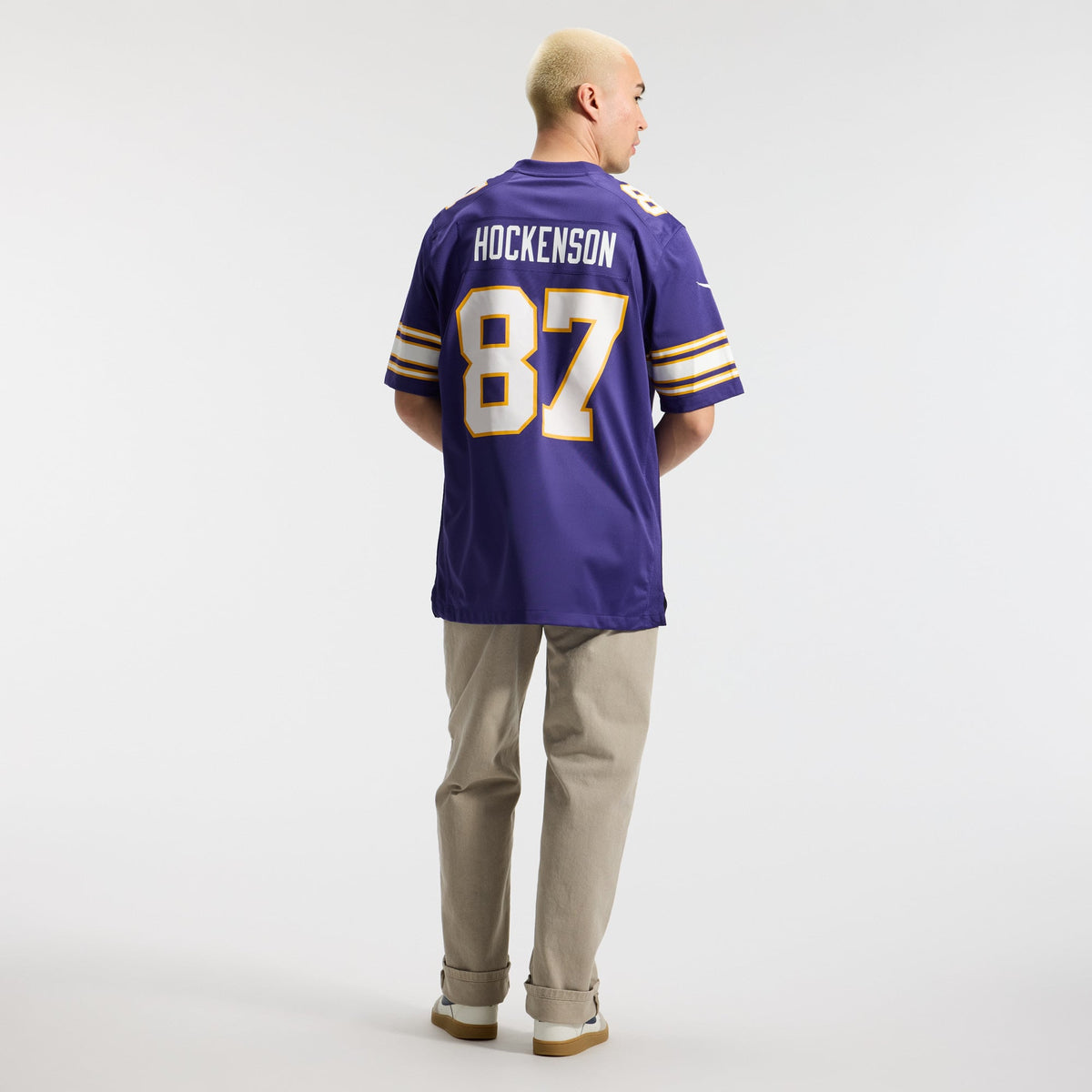 Men's Minnesota Vikings T J Hockenson Purple Classic Player Jersey