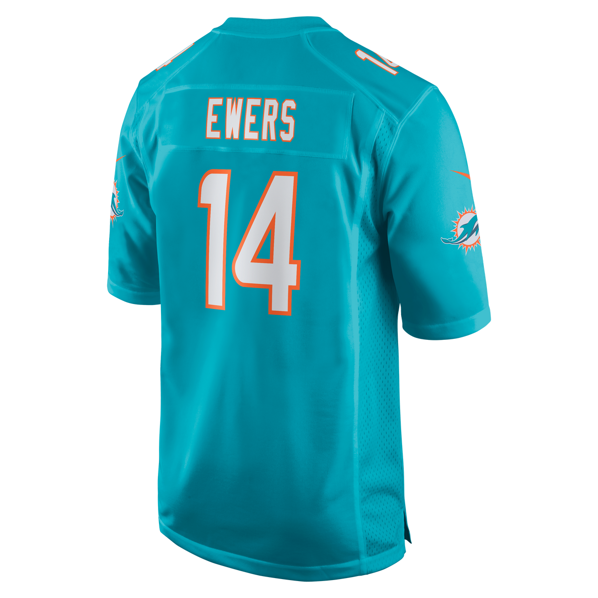 Men's Miami Dolphins Quinn Ewers Aqua Team Jersey