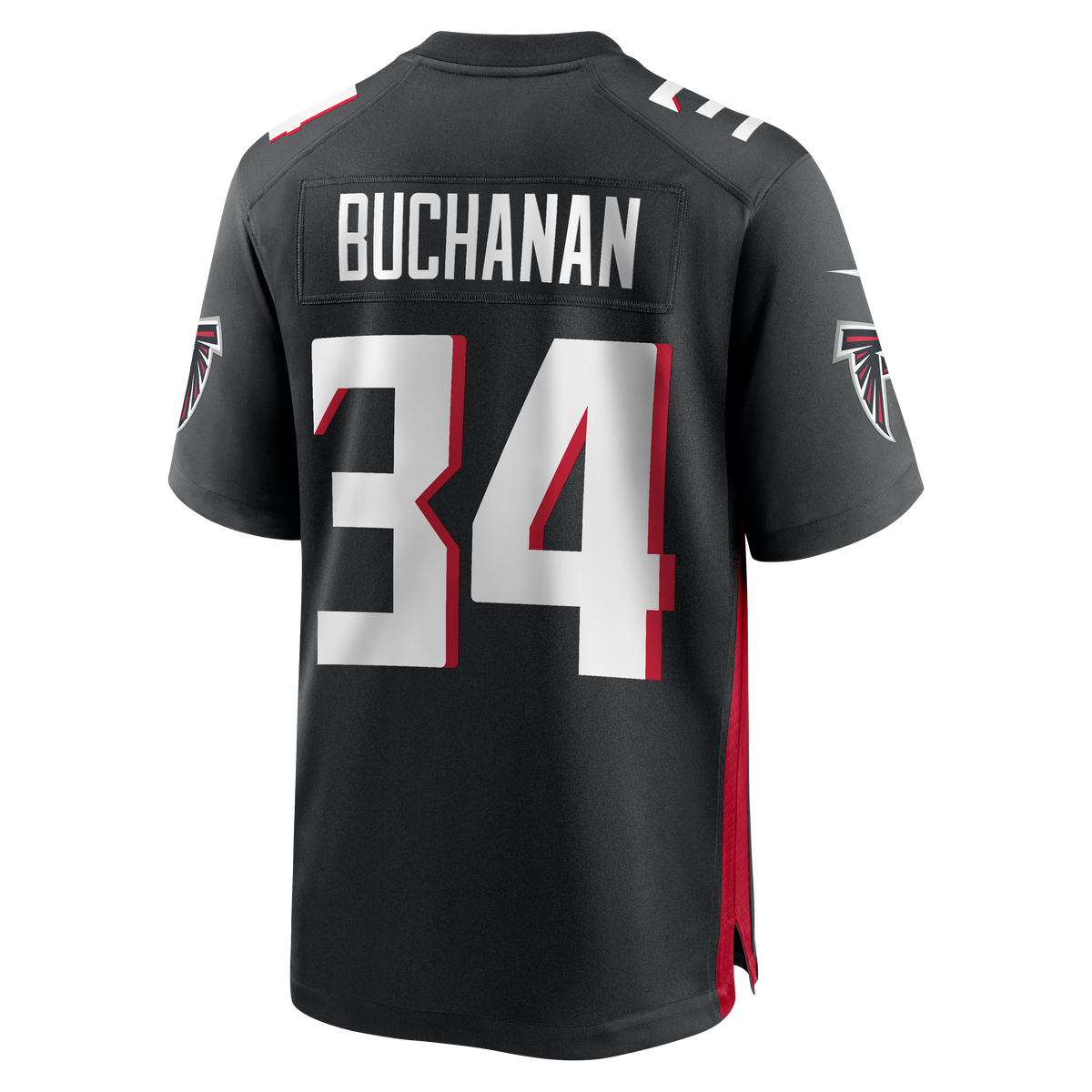 Men's Atlanta Falcons Ray Buchanan Black Game Retired Player Jersey