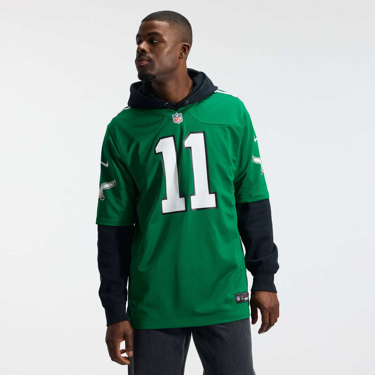 Men's Philadelphia Eagles A J Brown Midnight Green Team Jersey