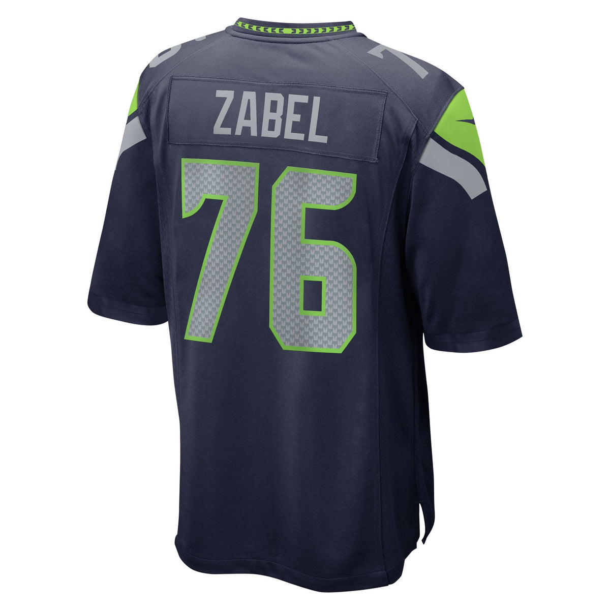 Men's Seattle Seahawks Grey Zabel Navy Team Jersey