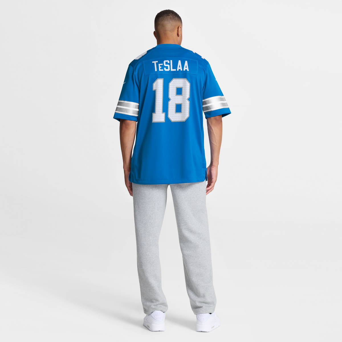 Men's Detroit Lions Isaac TeSlaa Blue Game Player Jersey